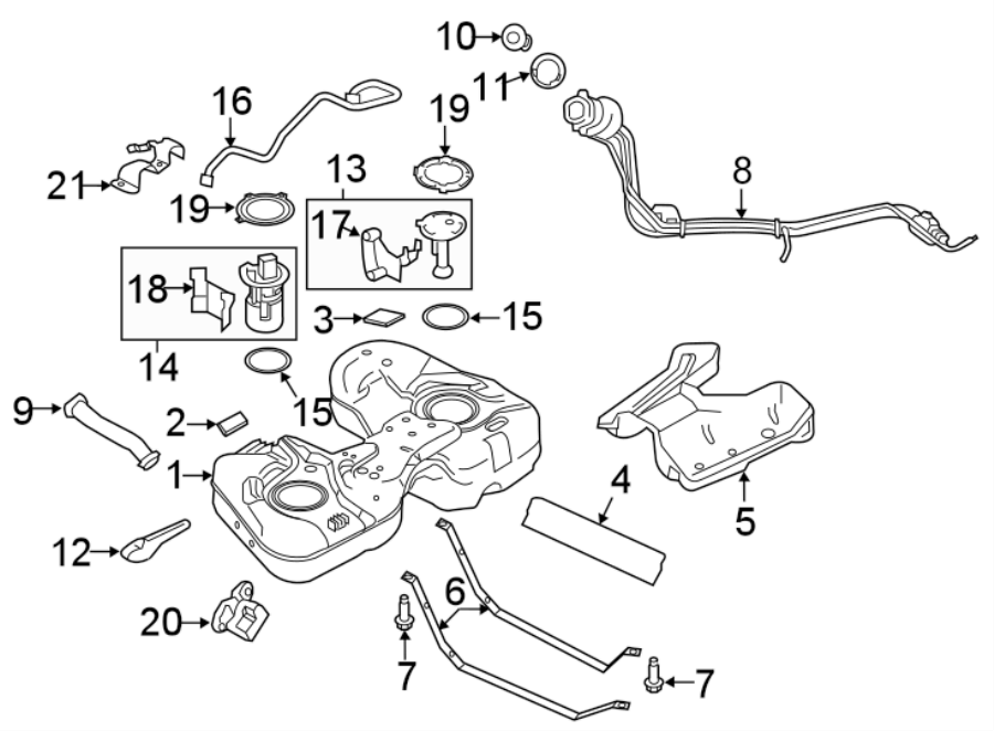 Diagram FUEL SYSTEM COMPONENTS. for your 2002 Ford Explorer  Postal Stripped Chassis 