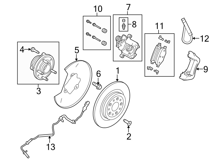 Diagram REAR SUSPENSION. BRAKE COMPONENTS. for your 2019 Lincoln MKZ Base Sedan  