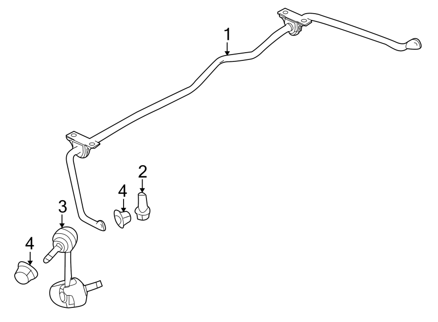 Diagram REAR SUSPENSION. STABILIZER BAR & COMPONENTS. for your 2014 Ford E-350 Super Duty   