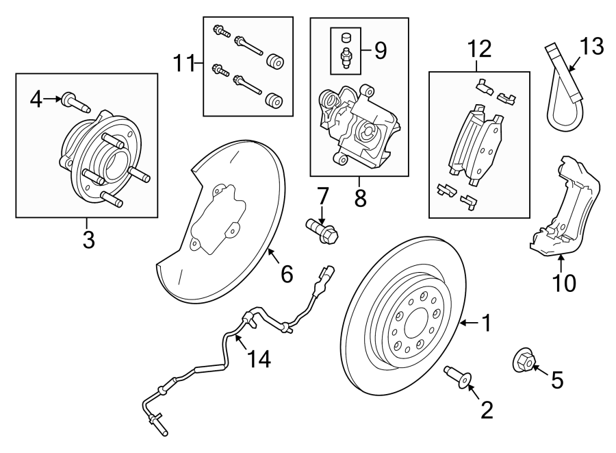 Diagram REAR SUSPENSION. BRAKE COMPONENTS. for your 2019 Ford F-150  Lariat Crew Cab Pickup Fleetside 