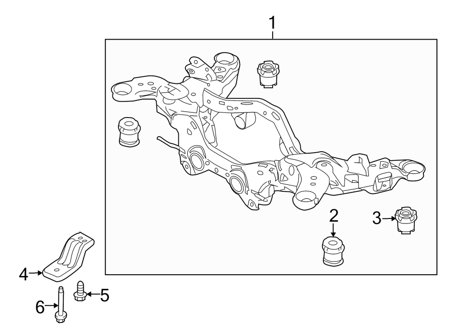 Diagram REAR SUSPENSION. CROSSMEMBERS & COMPONENTS. for your 2006 Ford Focus   