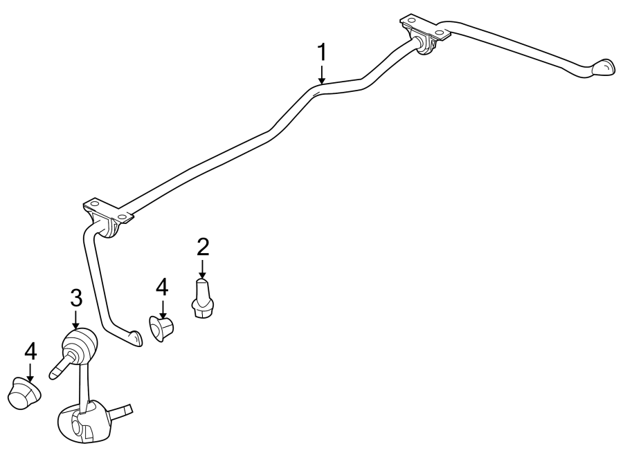 Diagram REAR SUSPENSION. STABILIZER BAR & COMPONENTS. for your Ford