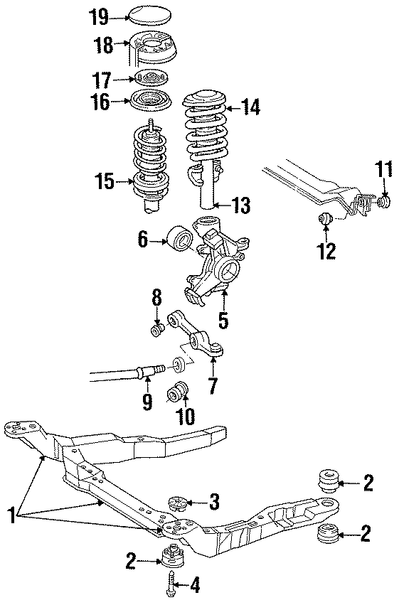 Diagram FRONT SUSPENSION. SUSPENSION COMPONENTS. for your 2020 Ford F-150 3.0L Power-Stroke V6 DIESEL A/T 4WD Platinum Crew Cab Pickup Fleetside 