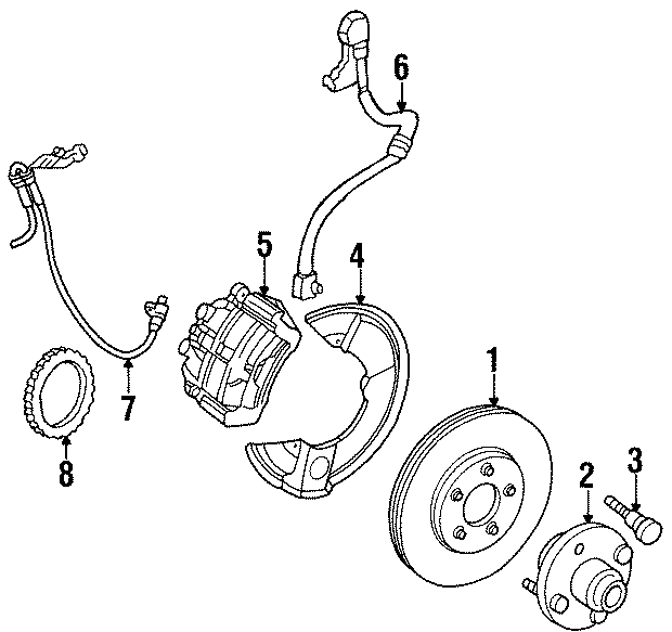 Diagram FRONT SUSPENSION. BRAKE COMPONENTS. for your Ford Taurus  