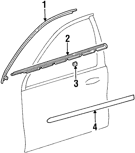 Diagram FRONT DOOR. EXTERIOR TRIM. for your Ford Taurus  