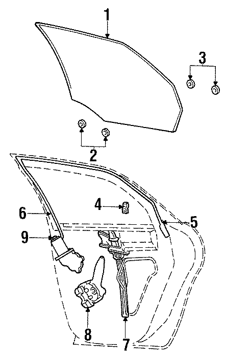 Diagram REAR DOOR. GLASS & HARDWARE. for your 2008 Ford F-150 5.4L Triton V8 FLEX M/T 4WD THE 60TH ANNIVERSARY EDITION Crew Cab Pickup Stepside 