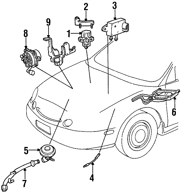 Diagram EMISSION SYSTEM. EMISSION COMPONENTS. for your 2007 Ford Fusion   