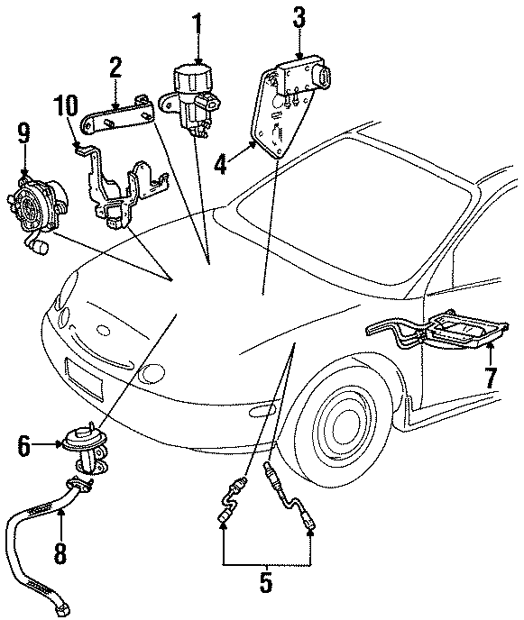 Diagram EMISSION SYSTEM. EMISSION COMPONENTS. for your 2007 Ford Fusion   