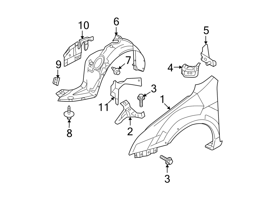 Diagram FENDER & COMPONENTS. for your 2016 Lincoln MKZ Base Sedan  