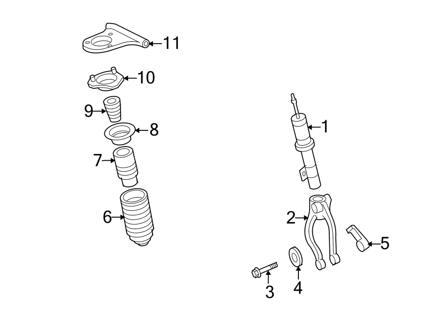 Diagram FRONT SUSPENSION. STRUTS & COMPONENTS. for your 2015 Lincoln MKZ Hybrid Sedan  