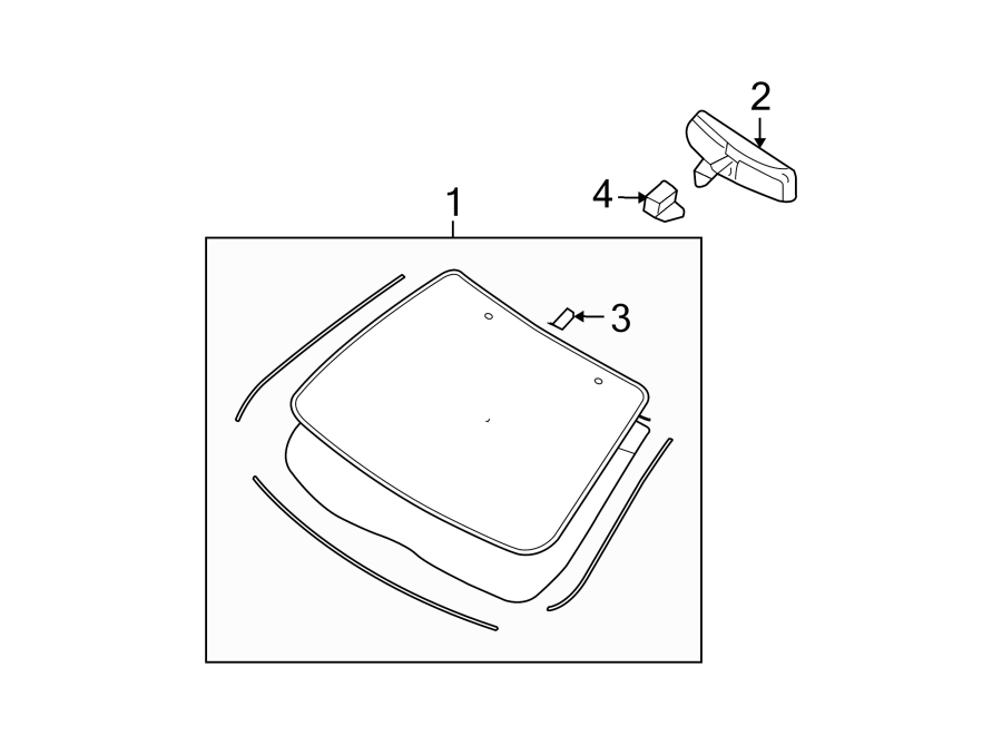 Diagram WINDSHIELD. GLASS. for your 2023 Ford Edge   