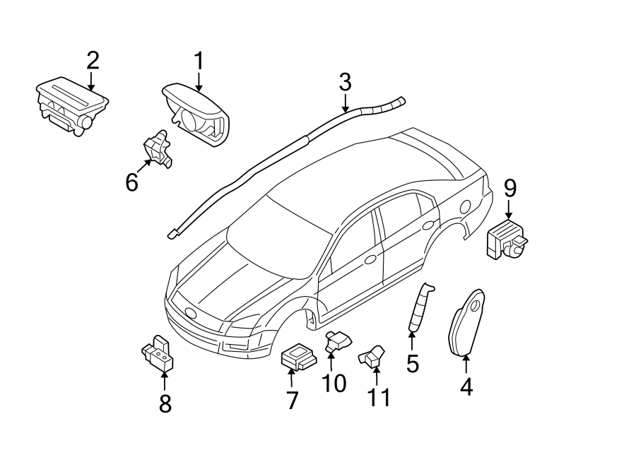 Diagram RESTRAINT SYSTEMS. AIR BAG COMPONENTS. for your Ford Fusion  