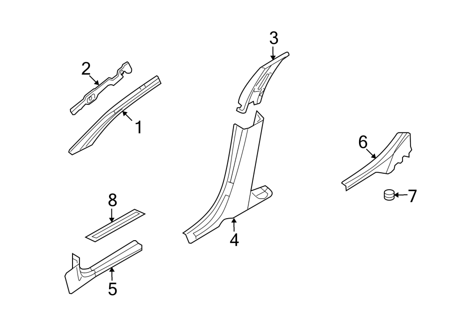 Diagram PILLARS. ROCKER & FLOOR. INTERIOR TRIM. for your Lincoln MKZ  