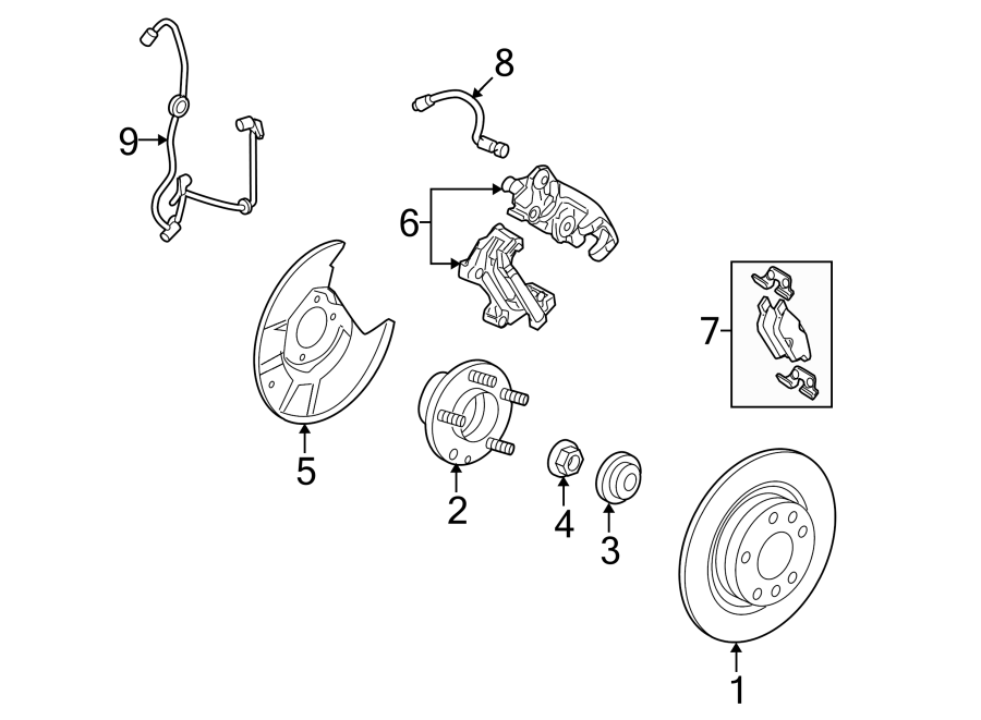 Diagram REAR SUSPENSION. BRAKE COMPONENTS. for your 2018 Lincoln MKZ Black Label Sedan  