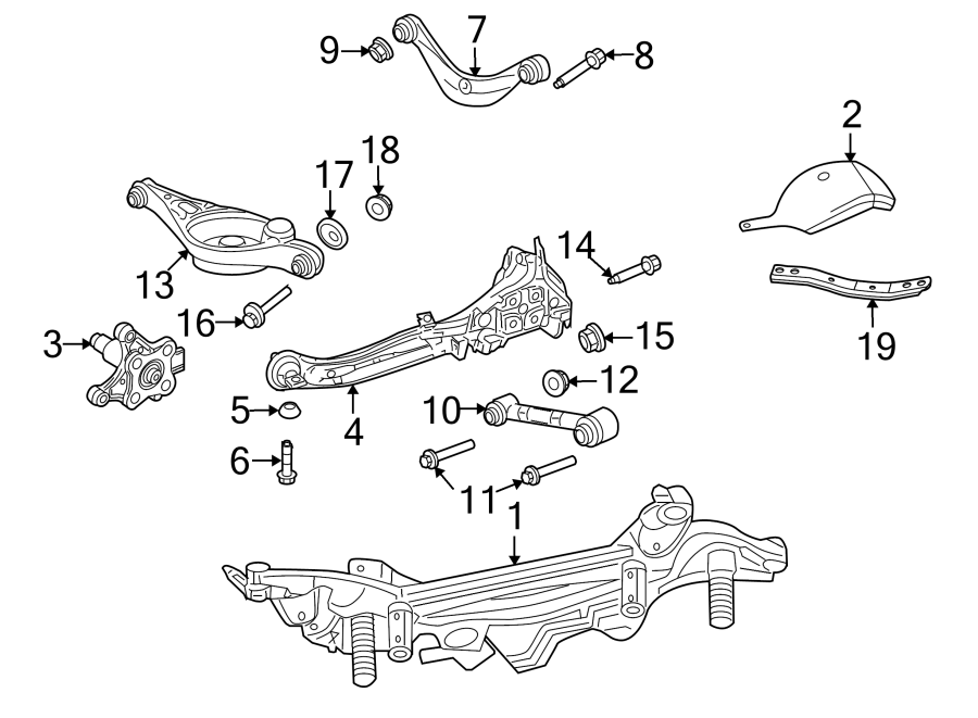 Diagram REAR SUSPENSION. SUSPENSION COMPONENTS. for your 2016 Lincoln MKZ   