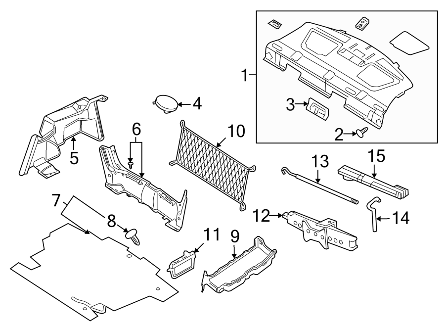 Diagram REAR BODY & FLOOR. INTERIOR TRIM. for your Ford Fusion  