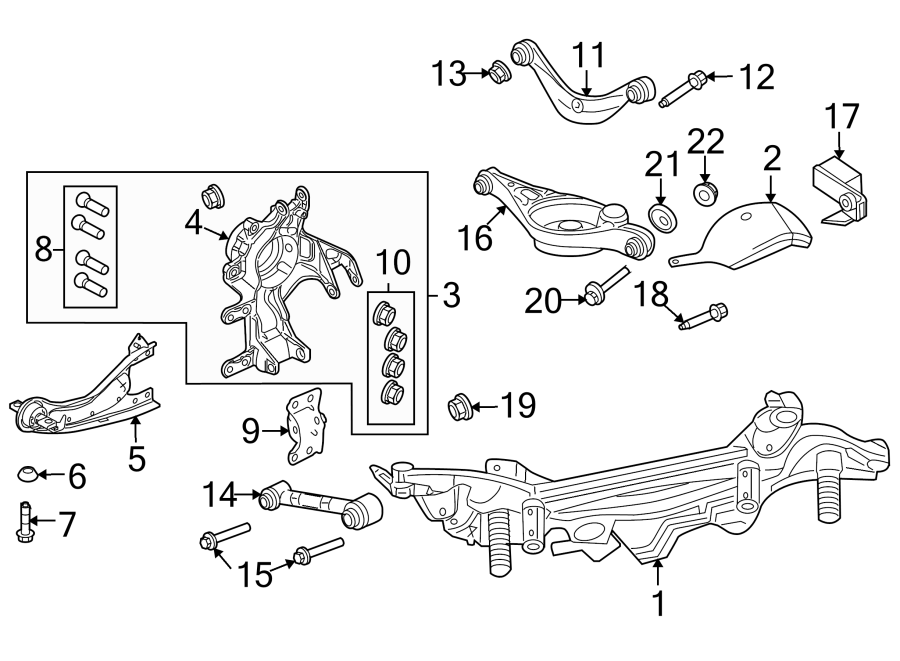 Diagram REAR SUSPENSION. SUSPENSION COMPONENTS. for your 2009 Ford Escape   