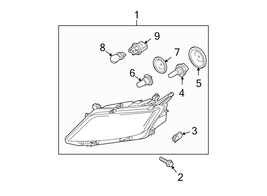 Diagram FRONT LAMPS. HEADLAMP COMPONENTS. for your 1991 Ford F-150   