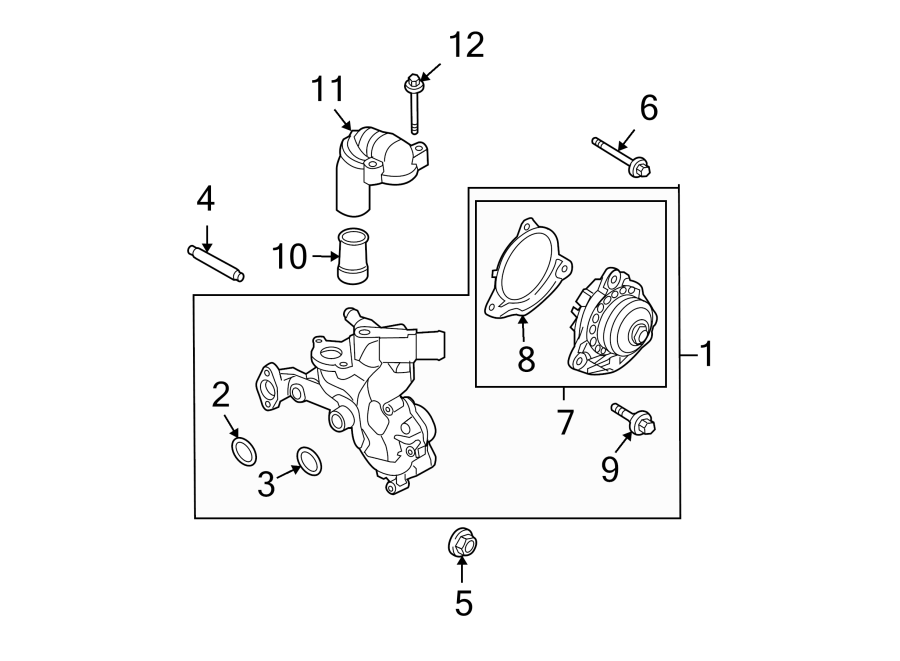 Diagram WATER PUMP. for your Ford