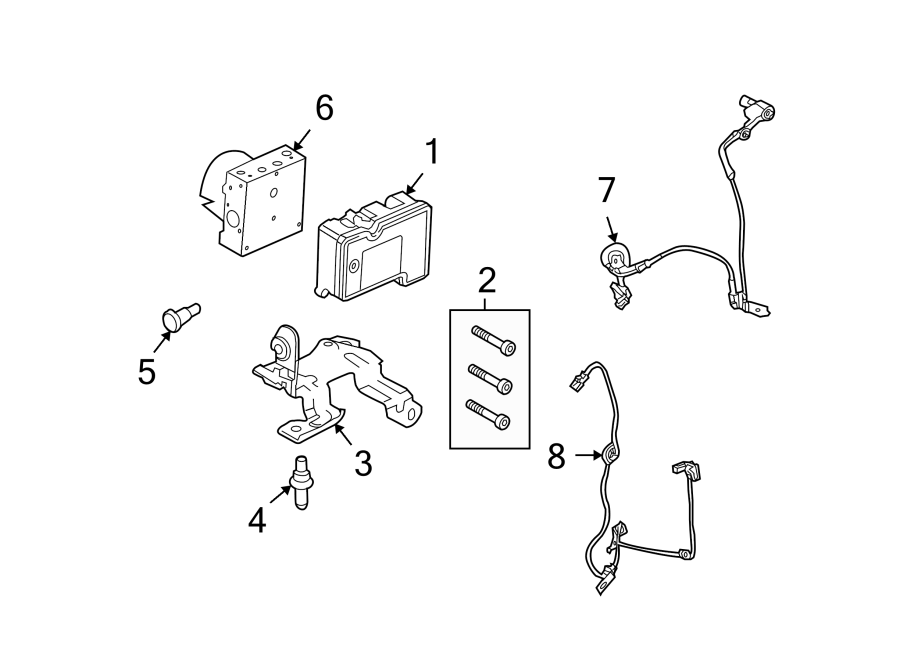 Diagram Abs components. for your 2007 Lincoln MKZ   