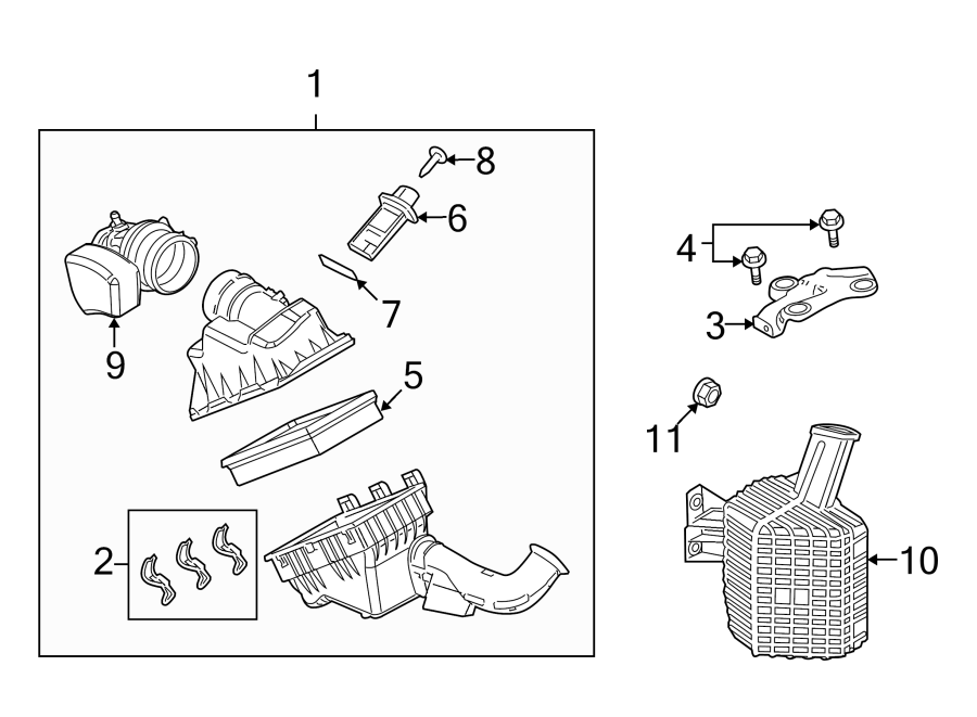 Diagram AIR INTAKE. for your 2011 Lincoln MKZ   