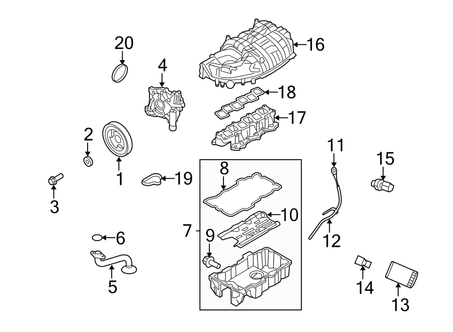 Diagram ENGINE / TRANSAXLE. ENGINE PARTS. for your Ford Expedition  