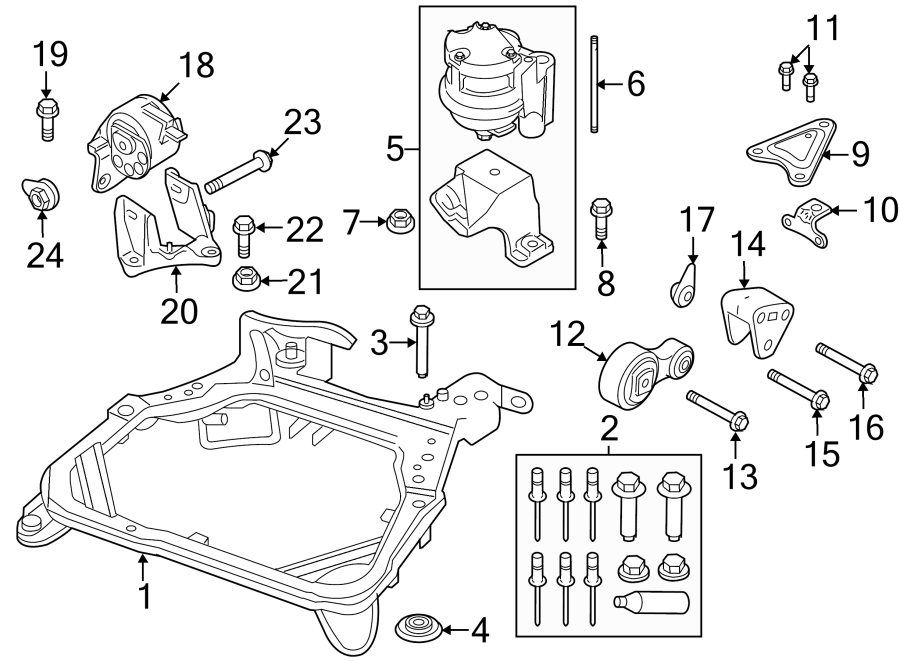 Diagram ENGINE / TRANSAXLE. ENGINE & TRANS MOUNTING. for your 2011 Ford F-150 3.5L EcoBoost V6 A/T 4WD Lariat Crew Cab Pickup Fleetside 