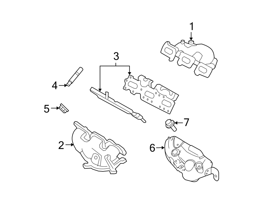 Diagram EXHAUST SYSTEM. MANIFOLD. for your 2016 Lincoln MKZ Base Sedan  