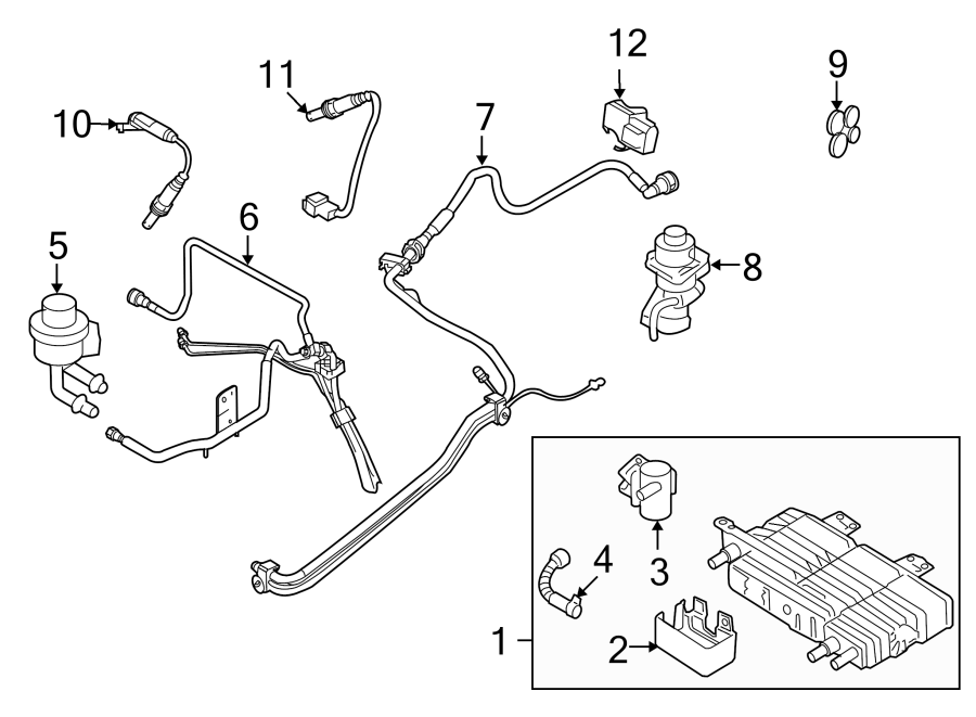 Diagram EMISSION SYSTEM. EMISSION COMPONENTS. for your 2002 Ford Ranger   