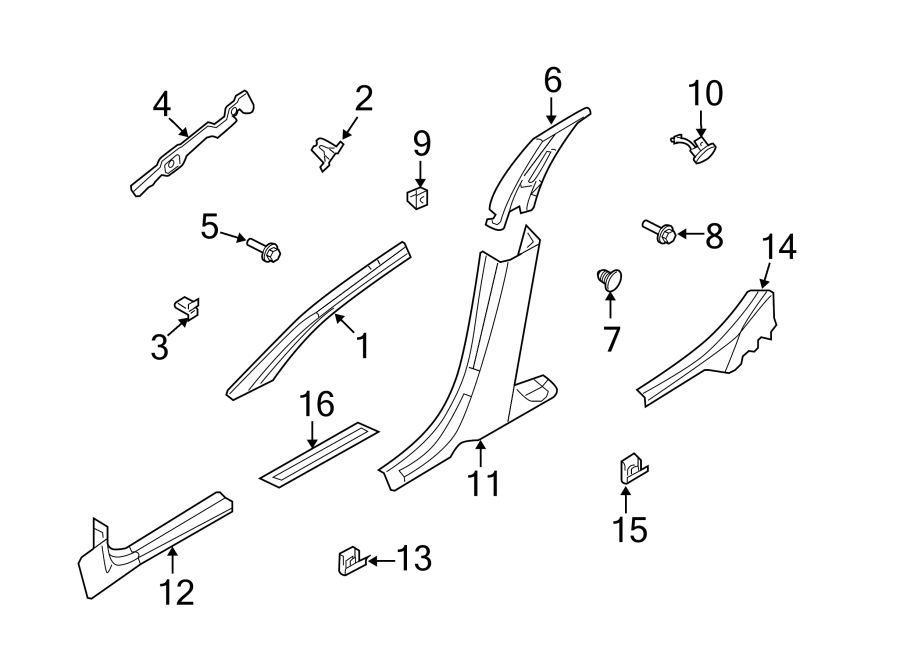 Diagram PILLARS. ROCKER & FLOOR. INTERIOR TRIM. for your Lincoln MKZ  