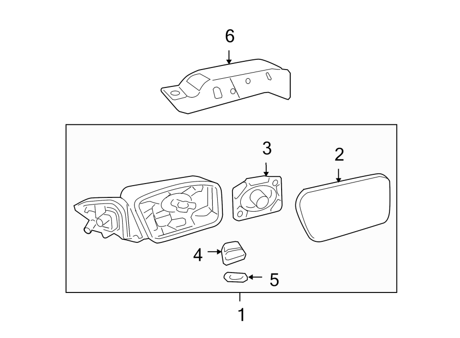 Diagram FRONT DOOR. OUTSIDE MIRRORS. for your Ford