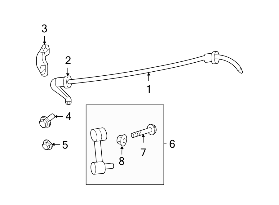 Diagram REAR SUSPENSION. STABILIZER BAR & COMPONENTS. for your 1994 Ford F-150   