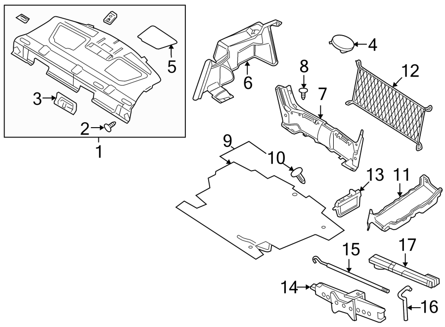 Diagram REAR BODY & FLOOR. INTERIOR TRIM. for your 2004 Ford F-150 5.4L Triton V8 A/T RWD XLT Standard Cab Pickup Fleetside 