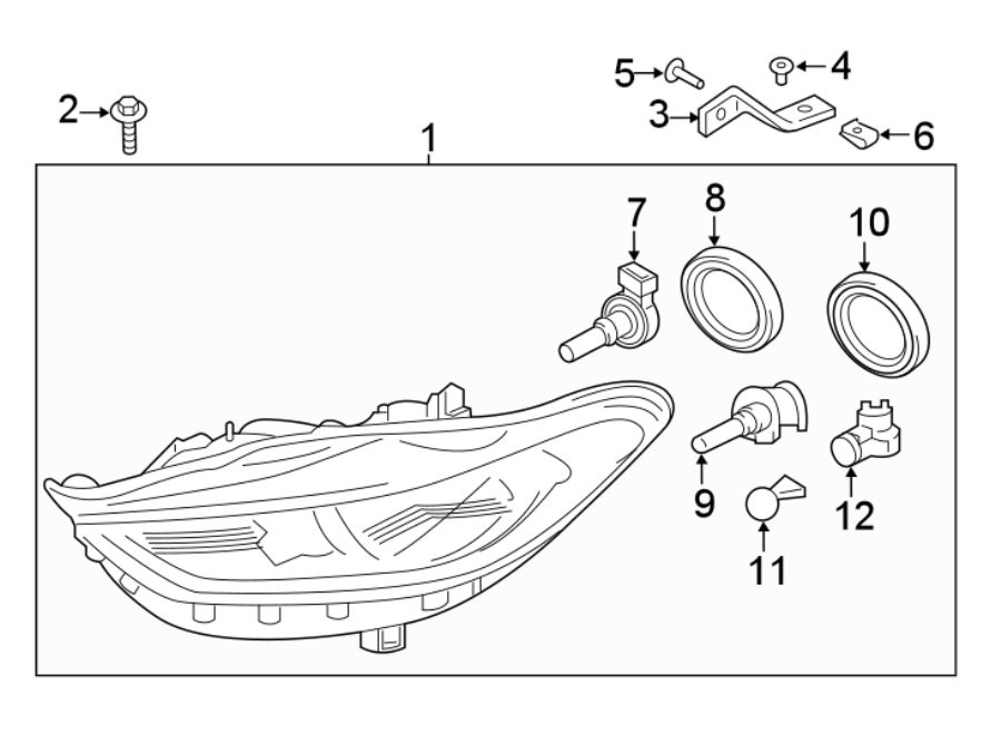 Diagram FRONT LAMPS. HEADLAMP COMPONENTS. for your 2019 Ford F-150  Platinum Crew Cab Pickup Fleetside 