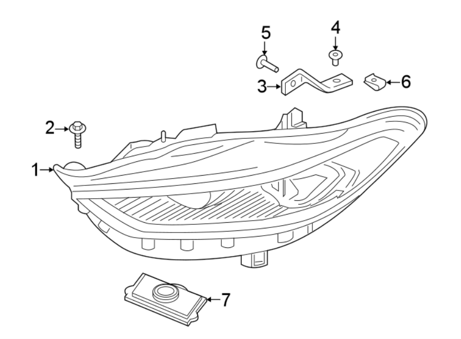 Diagram FRONT LAMPS. HEADLAMP COMPONENTS. for your 2018 Ford Fusion   