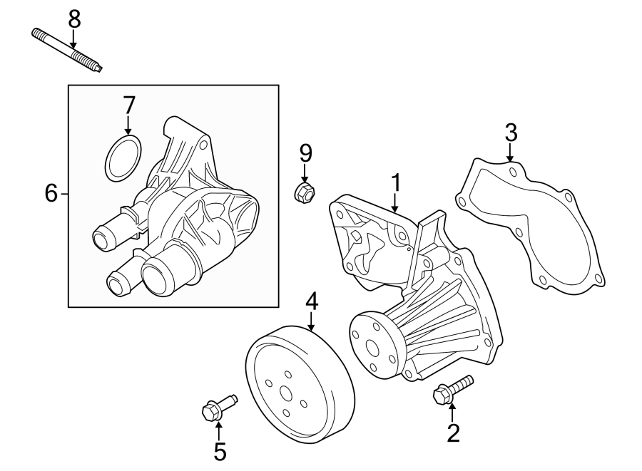 Diagram WATER PUMP. for your 2010 Lincoln MKZ   