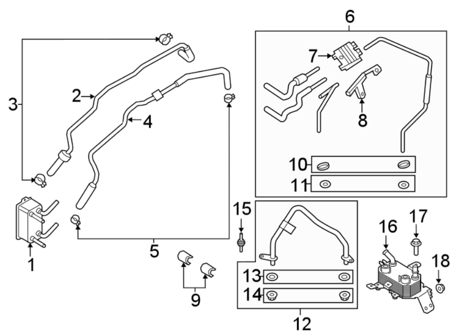 Diagram TRANS OIL COOLER. for your 2014 Ford Fusion   