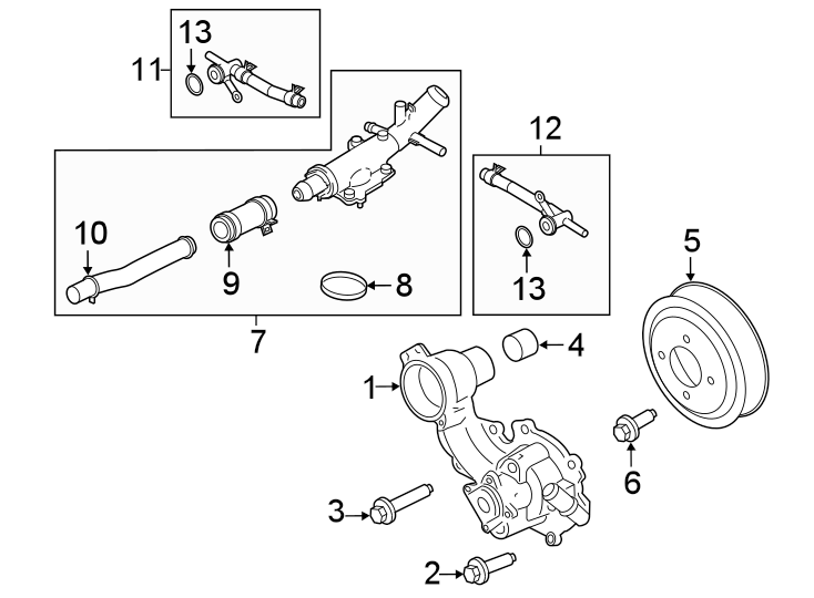 Diagram WATER PUMP. for your 2013 Ford