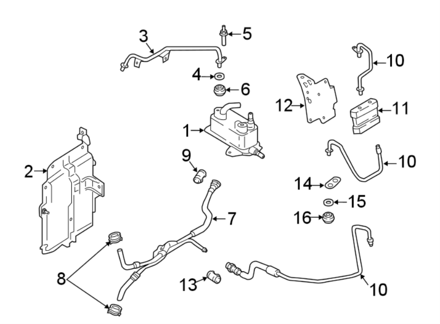 Diagram TRANS OIL COOLER. for your Ford Fusion  