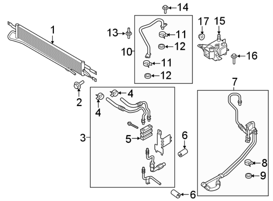 Diagram TRANS OIL COOLER. for your 2015 Lincoln MKZ Base Sedan  