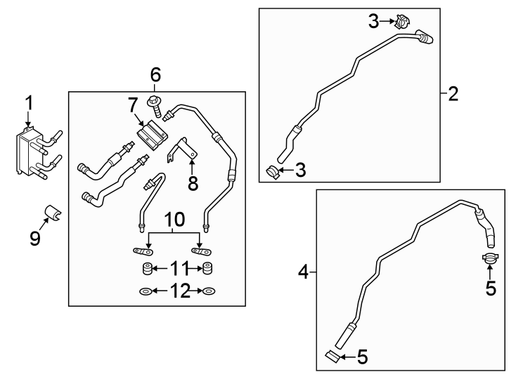 Diagram TRANS OIL COOLER. for your 2013 Ford F-150 5.0L V8 FLEX A/T RWD King Ranch Crew Cab Pickup Fleetside 