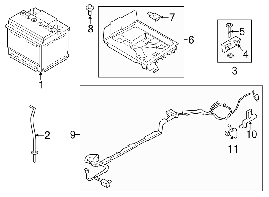 Diagram Conventional battery. for your 2016 Lincoln MKZ Black Label Hybrid Sedan  