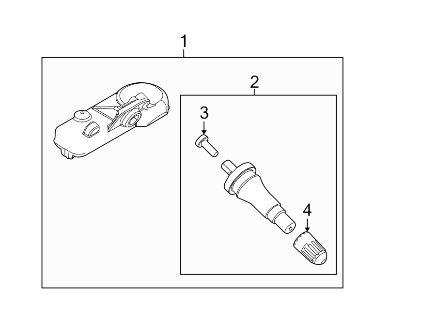 Diagram TIRE PRESSURE MONITOR COMPONENTS. for your 2019 Ford Transit Connect   