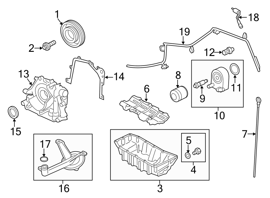 Diagram ENGINE / TRANSAXLE. ENGINE PARTS. for your 2003 Ford F-150  Lariat Crew Cab Pickup Fleetside 