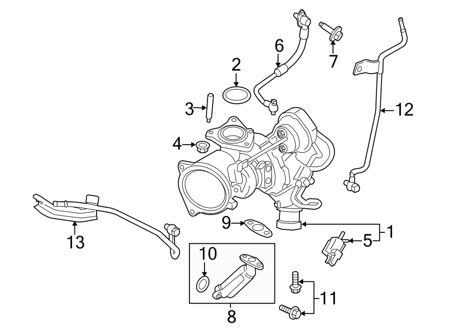 Diagram ENGINE / TRANSAXLE. TURBOCHARGER & COMPONENTS. for your 2017 Lincoln MKZ   