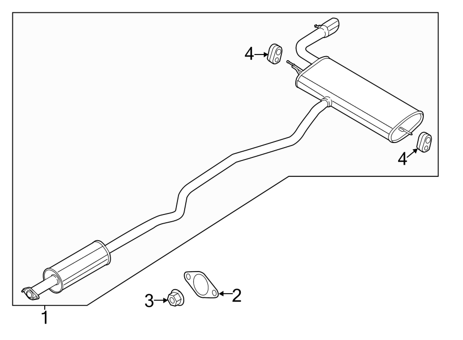 Diagram EXHAUST SYSTEM. EXHAUST COMPONENTS. for your Ford