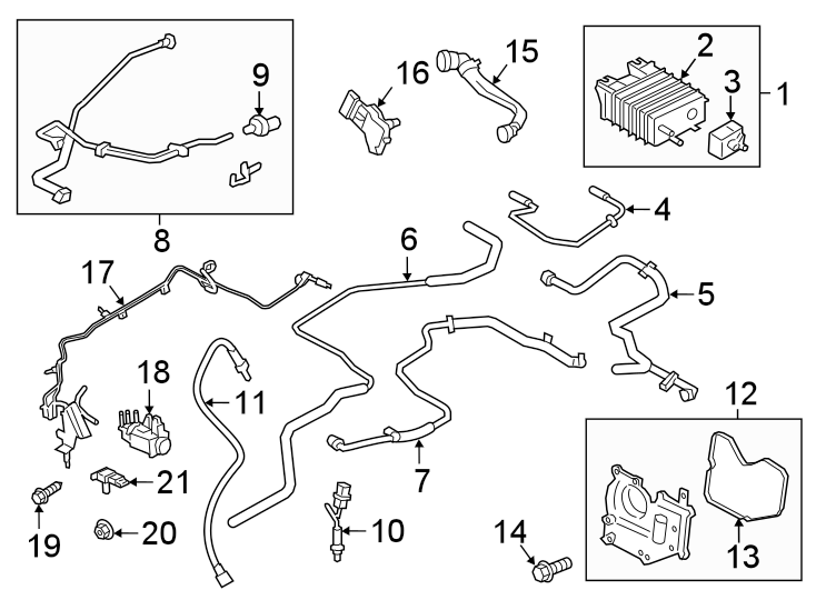 Diagram EMISSION SYSTEM. EMISSION COMPONENTS. for your 2008 Lincoln MKZ   