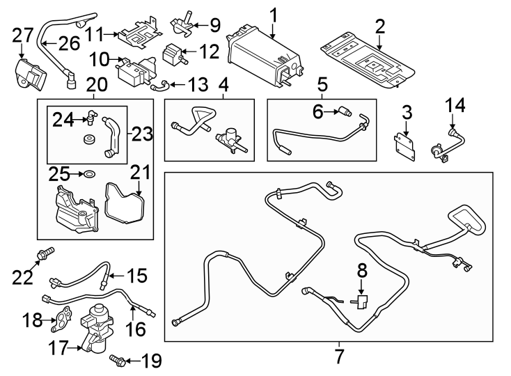 Diagram EMISSION SYSTEM. EMISSION COMPONENTS. for your Ford Ranger  