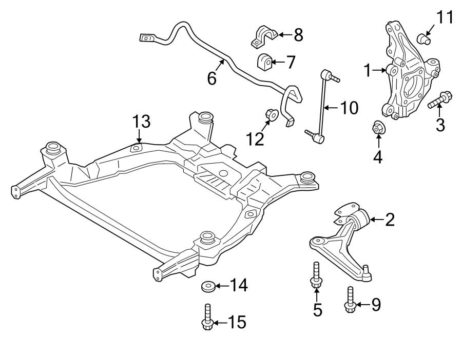 Diagram FRONT SUSPENSION. SUSPENSION COMPONENTS. for your 2022 Ford Expedition 3.5L EcoBoost V6 A/T RWD King Ranch Sport Utility 