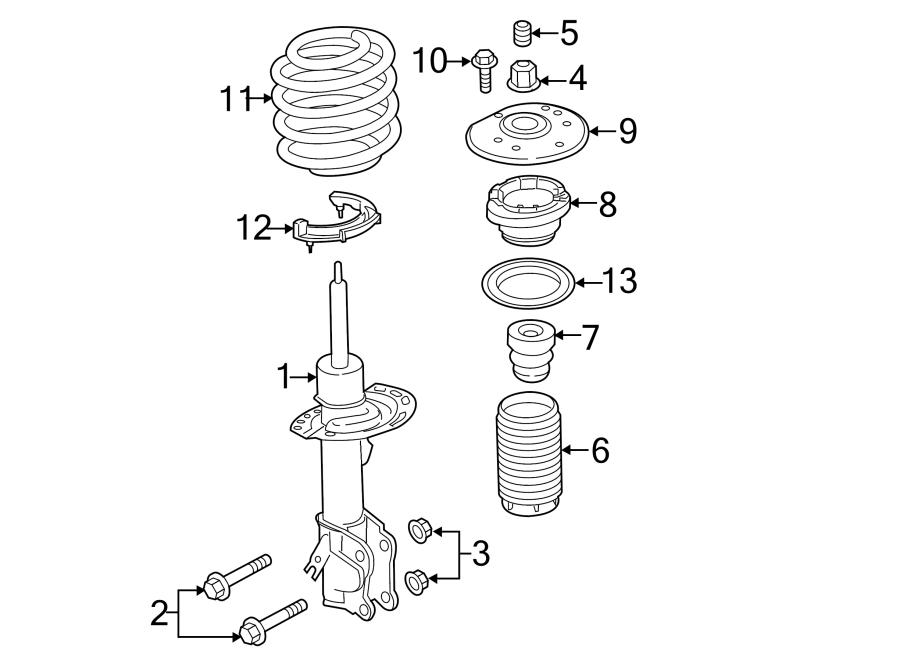 Diagram FRONT SUSPENSION. STRUTS & COMPONENTS. for your 2017 Ford Fusion  SE Sedan 